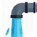 Icon of a clean-flowing drain pipe, symbolizing effective drain unblocking.
